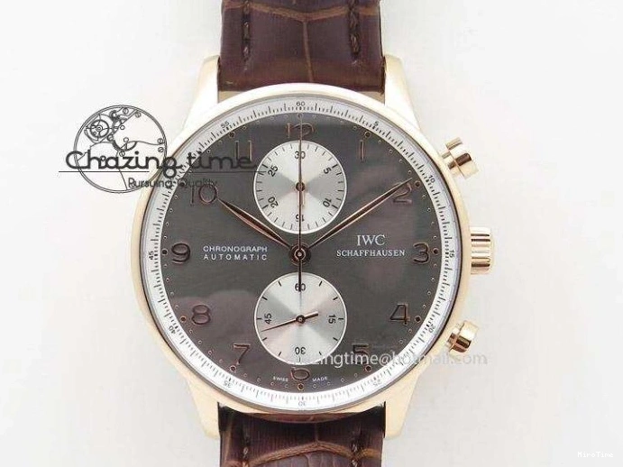 MIROTIME 0507 Portuguese IW3714 Diam ZF V2 1:1 Best Edition White Dial RG Numbers On Brown Leather Strap A79350 (Slim Movement) Fashionable 7246